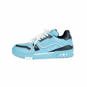 Louis Vuitton Trainer Round-Toe Lace-Up Low-Top Sneakers Unisex Blue-Black Trending Shoes, House White Official Shoes to Get / Maison Mihara Verifiable, with credentials and supporting global authentication