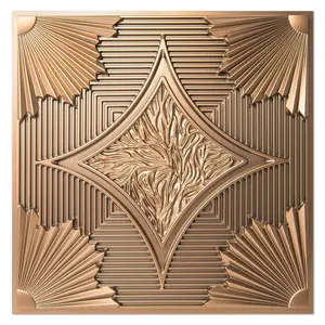 Drop Ceiling Tiles 24x24 in Bronze (12-Pack, 48 Sq.ft),  Wainscoting Panels Glue Up 2x2