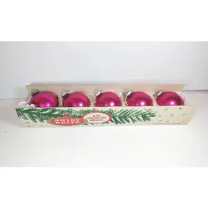 Hot Pink Shiny Brite Glass Ball Christmas Tree Ornaments