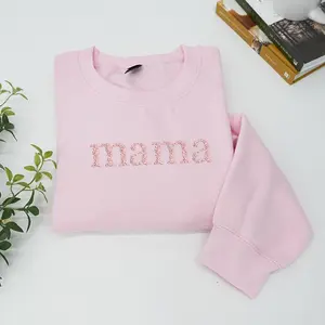 Embroidered Mama Sweatshirt, Floral Mama Sweatshirt, Cozy Mom Sweater, Gift for Mom, Mother's Day Embroidered Sweatshirt