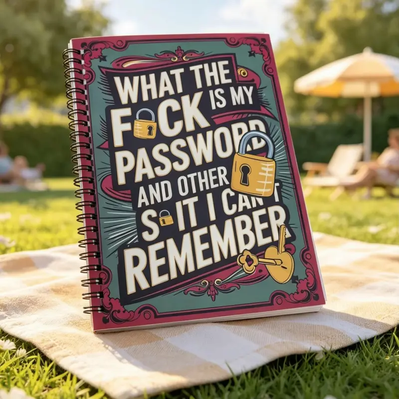 Funny Password Book with Alphabetical Tabs, Large Print Password Tracker Logbook for Seniors & Adults, Secure Login & Password Organizer Notebook for Website Accounts