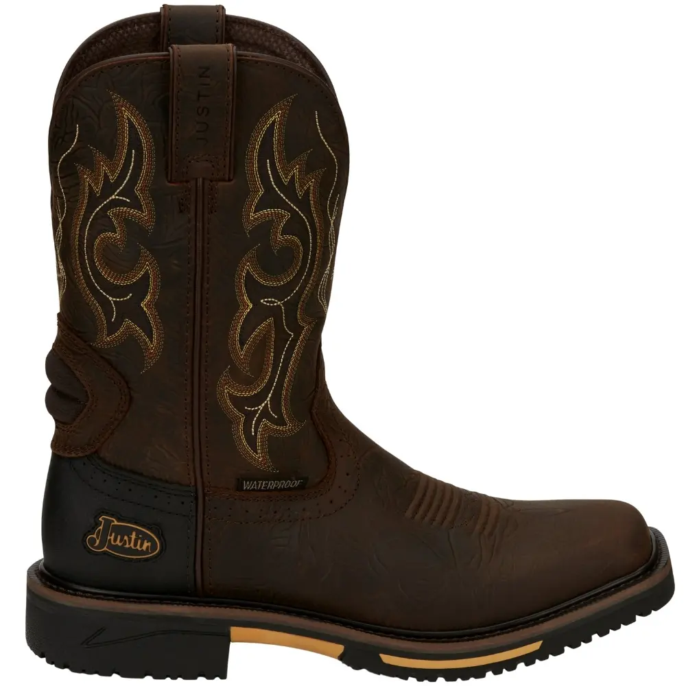 Justin Original Workboots Mens Joist 11 Inch Waterproof Soft Toe Work/Duty - Brown Justin Original Workboots Mens Joist 11 Inch Waterproof Soft Toe Work/Duty - Brown
