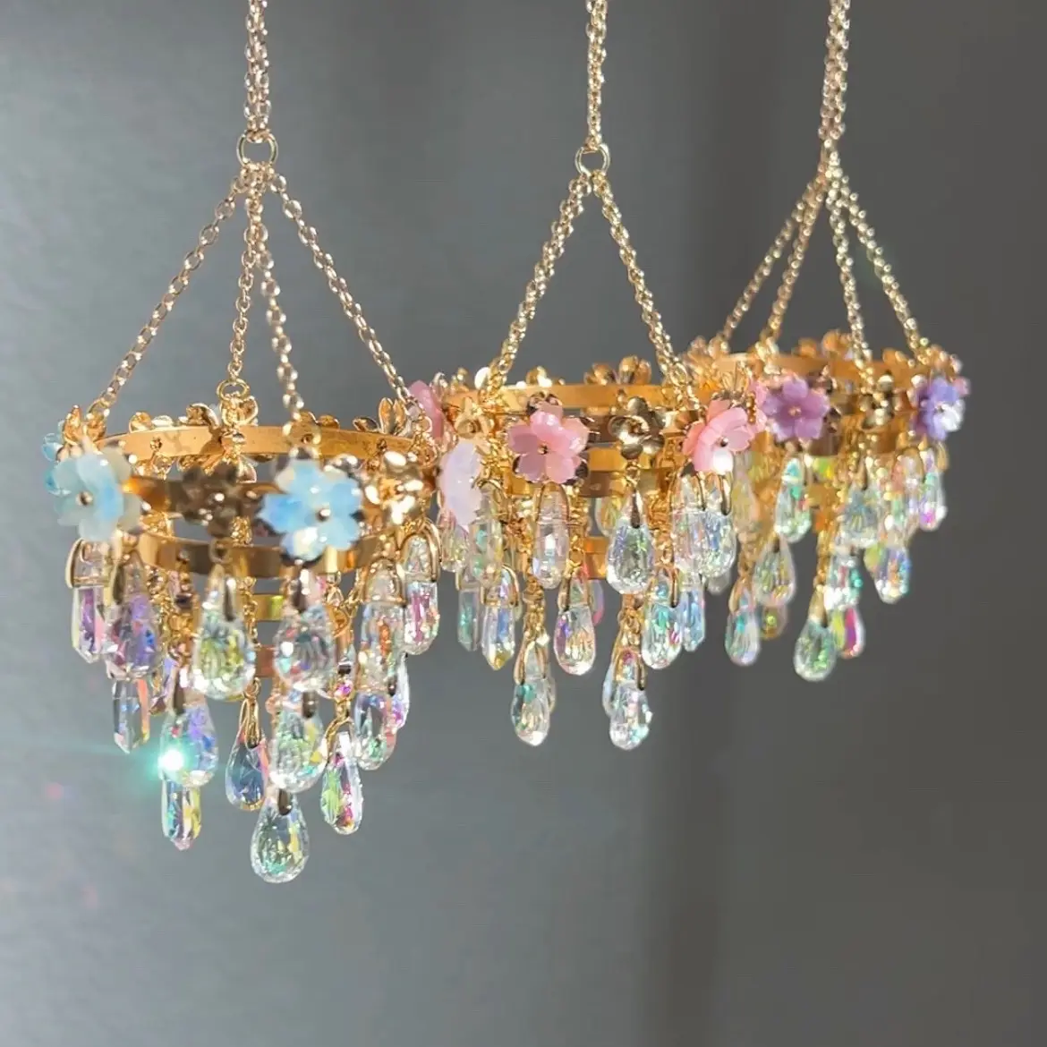 Mini floral chandelier car charms decors Mini floral chandelier car charms decors