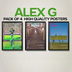 Alex G Poster 3 Pack - Album Wall Cover Art - Indie - Album Poster - Minimal Arts - Music Lover Gift - Alex G, Offline, Trick, Sarah #65