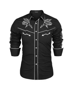 COOFANDY Men's Western Cowboy Shirt Long Sleeve Embroidered Shirt Slim Fit Cotton Casual Button Down Shirt Gift Ideas COOFANDY Men's Western Cowboy Shirt Long Sleeve Embroidered Shirt Slim Fit Cotton Casual Button Down Shirt Gift Ideas