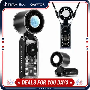 Qawtor 5-in-1 Portable Refrigeration Handheld Turbo Fan, Semiconductor Cooling 16°C Personal Fan,3600mAh Battery Operated,Up to 12 Working Hours, LED Power Display, 199 Wind Speeds, Quiet Pocket Fan for Travel, Outdoor Sports, DealsforYouDays ,SummerWims