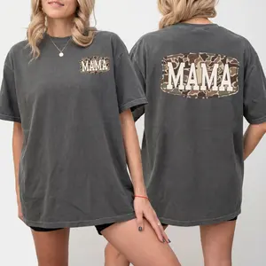 Comfort Colors Camo Mama 2-Sided T-Shirt, Trendy Camouflage Graphic Tee, Cool Streetwear Style Shirt, Mother’s Day Gift for Moms, Casual Women’s Apparel