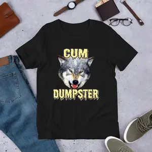 Dumpster Wolf Meme, Funny Wolf Meme Shirt, Furry Shirt, Wolf Lover Gift, Oddly Specific, Unhinged Shirt, Cursed, Cringe, Adult funny T-shirt, Gift for Woman and Man