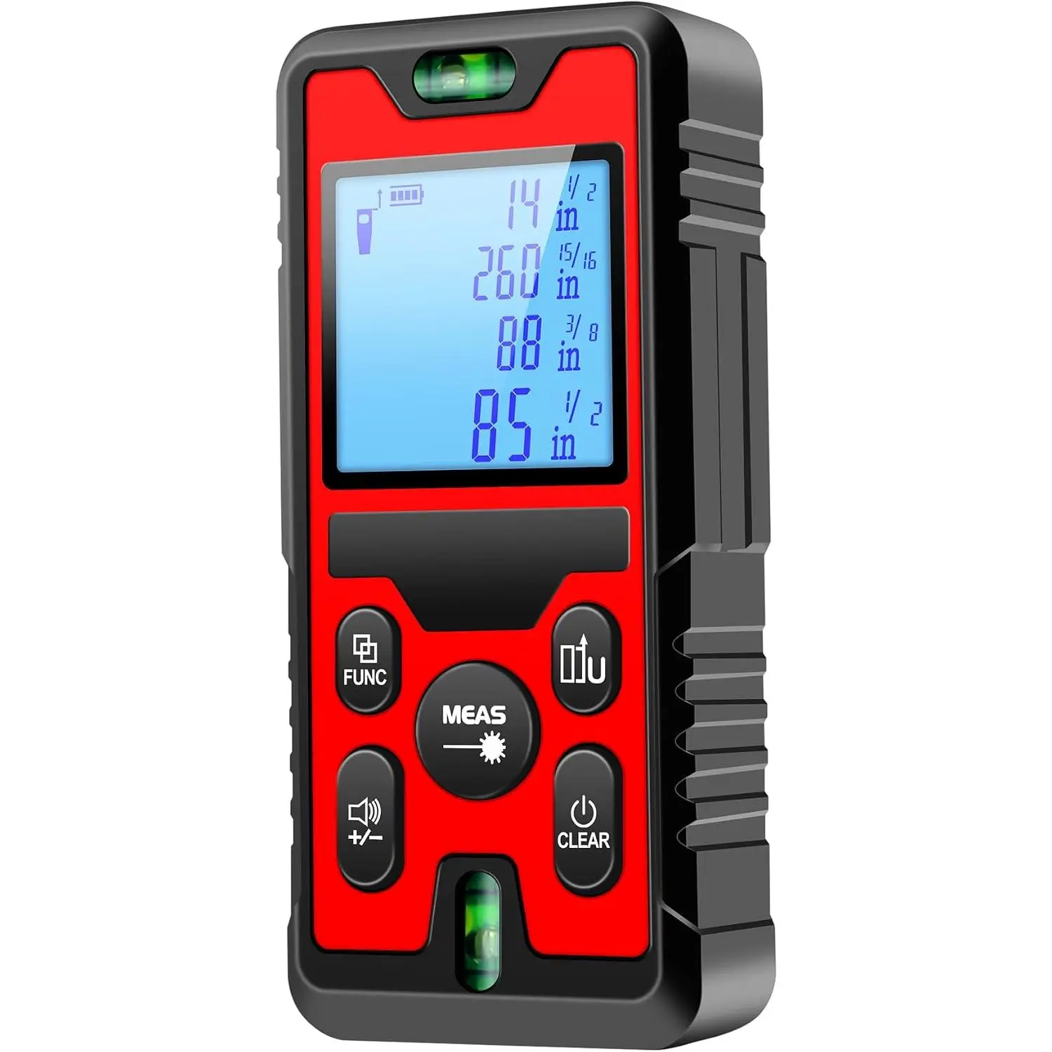 394ft/120m/4724 inches Digital Infrared Laser Distance Meter Distance/Area/Volume/Pythagorean/Double Pythagorean Measurement with 4-Digits&4 Readings Displaying Rechargeable