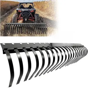 60 Inch Landscape Rake Pine Straw Rake Tractors Rake Fit for 2 Inch Receiver ATV UTV SxS Features 48" or 60" Accessory Tool Bar & 3 Point Hitch System Powder Coated Steel