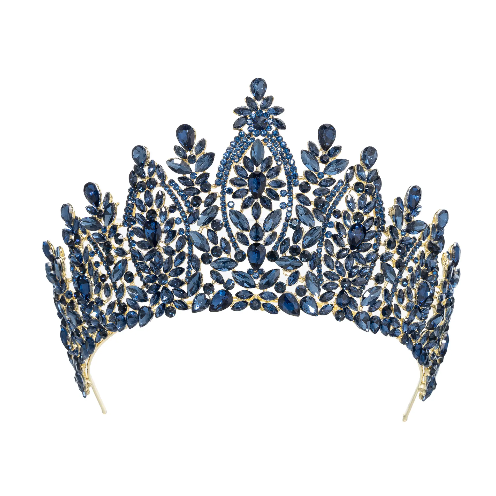 Rhinestone Tiara Crown for Women and Girls, Baroque Style Alloy Half-Crown Hair Accessory for Wedding Prom Pageant Birthday Party