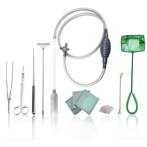 Gravel Vacuum for Aquarium with Fish Tank Cleaning Kit, Aquarium Siphon Sand Cleaner Suitable for Various Tank Sizes (Grey)