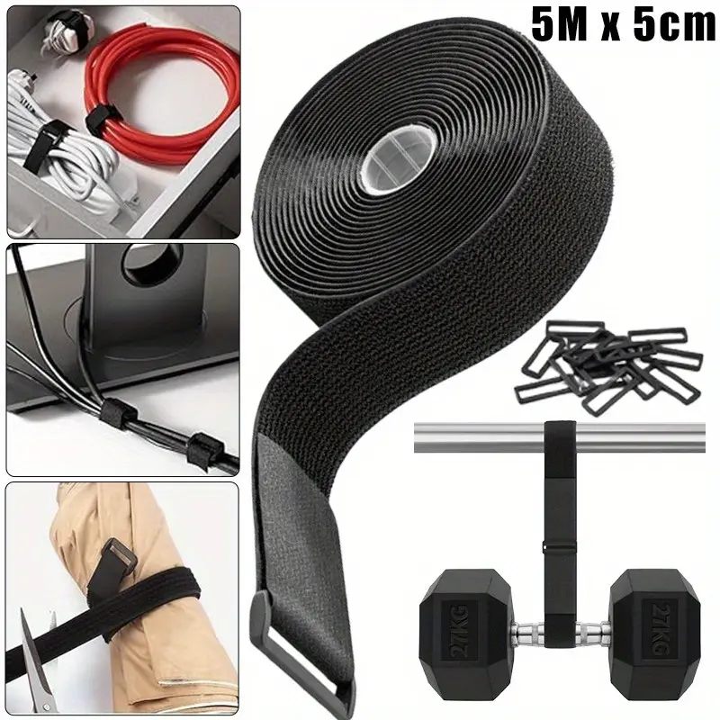 1Set Cable Straps with 25 Adjustable Buckles, Reusable Nylon Ties for Securing Cords, Perfect for Cable Organization And Wire Management