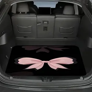 1pc Pink Bow Car Trunk Liner Mat - Non-Slip, Fit for All Vehicles, Elegant trunk floor protection, Easy-to-Clean Auto Interior Accessory for Women & Girls (Pink Floral design), Trunk Mat for Car, Vehicle Floor Coverage, Car Floor Mats