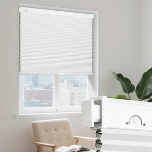 Grandekor No Tools No Drill Cordless Cellular Shades,Blackout Honeycomb Blinds for Indoor Windows,UV Protection Privacy No Drill Blinds for Home,Door,White outdoorfun
