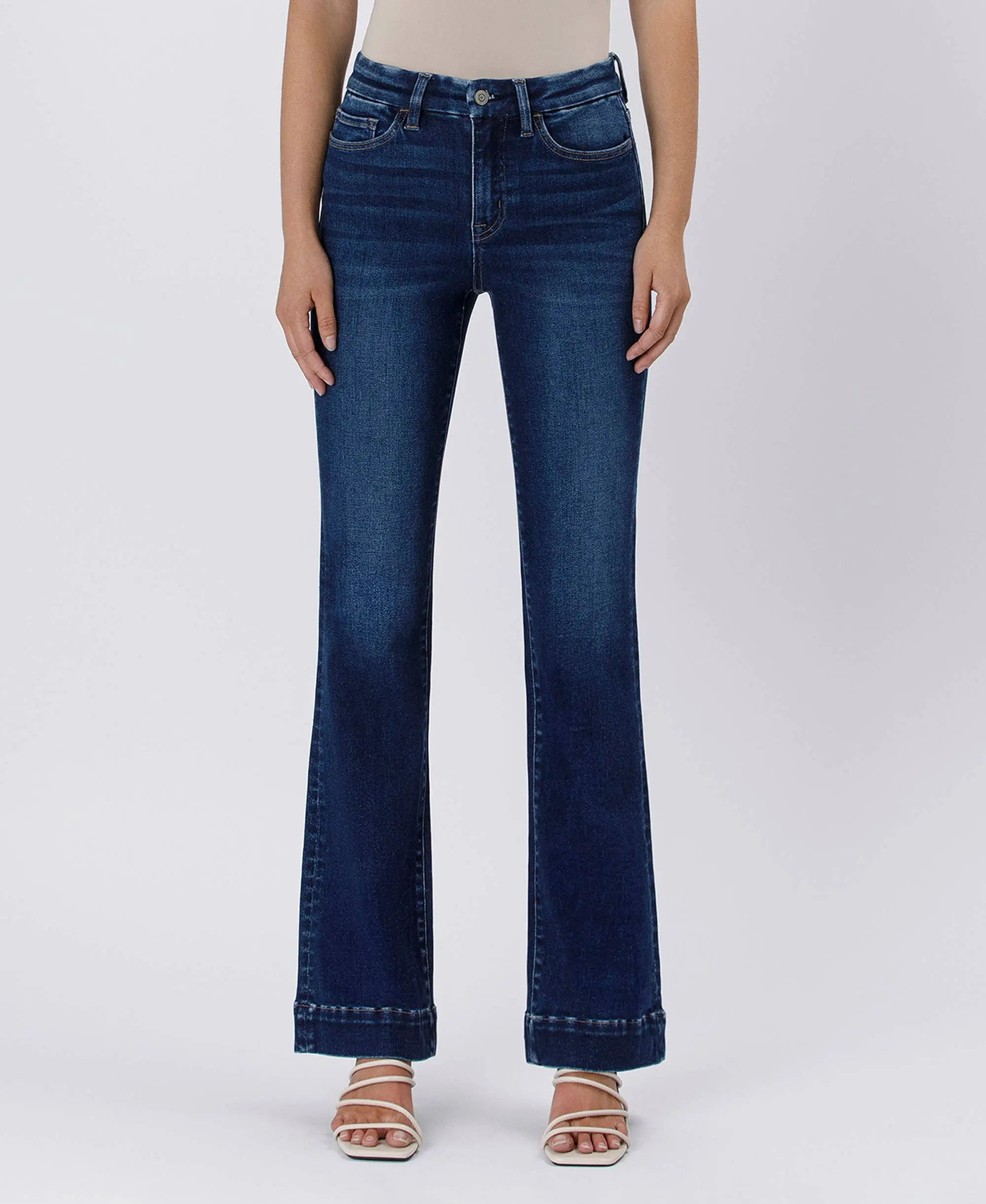 Flying Monkey: “Blue Element” High Rise Trouser Hem Bootcut Jeans