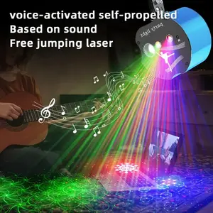 Party Lights DJ Disco Strobe Stage Sound Responsive Multi-Mode Projector with Remote Control for Bars Birthdays Weddings Festivals Live Performances Christmas Decorations Multicolor Kit