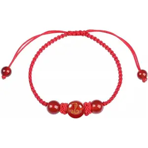 Chinese Good Luck Bracelet, Adjustable Red Rope  Bracelet bring , Wealth, and Luck for Women Men ( Box)