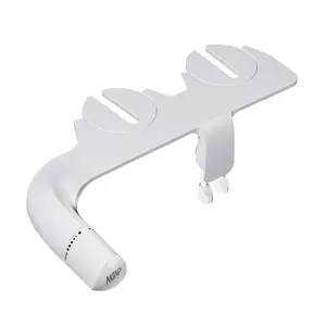 NGNP Toilet Bidet Attachment Fresh Water Spray with Non-Electric Adjustable Water Pressure Side Arm Control, Slim Bidet Sprayer, Silver Knob (Dual Nozzles) 2.48 Inch Standard Toilet Adaptation Hygienic & Eco-friendly