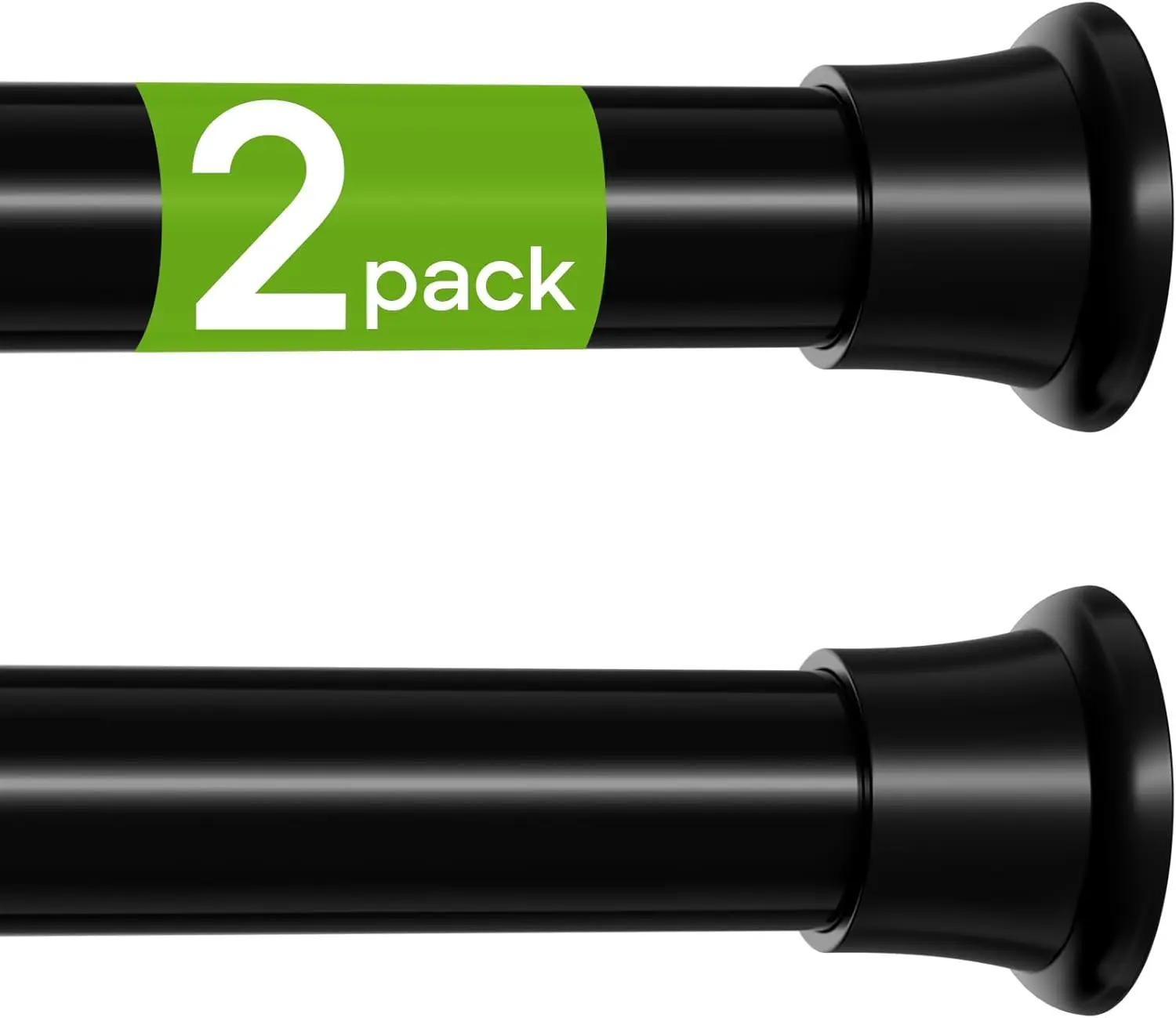 2 Pack Black Tension Rod 31-76 Inch Expandable Tension Curtain Rod No Drilling Adjtable Spring Loaded Curtain Rods 7/8 Inch Diameter Curtain Rods For Windows Bathroom Bedroom Closet Doorway Door