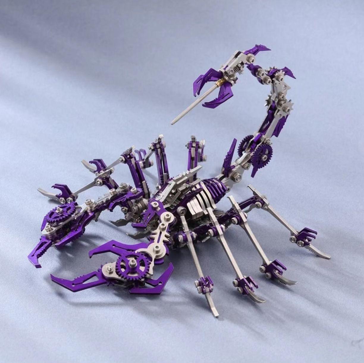 Mechanical Scorpion Metal Assembly Model — Birthday & Holiday Gift for Boys, DIY Craft Toy & Trendy Display Piece · "Purple Scorpion" Assembly Kit — Metal Scorpion Model, Mechanical Assembly, High-Difficulty Handcrafted Puzzle