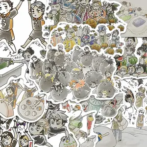 Haikyuu Hand Drawn PVC Sticker, 50pcs/set Waterproof Self Adhesive Decor Paper, Decor Sticker for Gift Greeting Card Water Bottle Laptop Phone