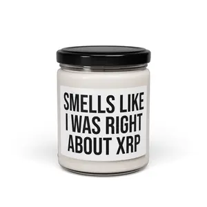 XRP, Ripple, funny, gift, crypto currency, Scented Soy Candle, 9oz Decor Glass Glossy Jar