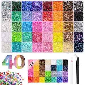 【Free Gift of 28 Color Set 】Resin Jelly Rhinestones 3mm 32000 Pcs Flatback Gems for Crafting Bedazzling Kit with Gifted Tools for Clothing Shoes Nail Book Diamond Art