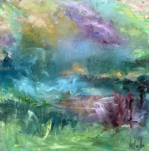 Spring 6.2025 - 2021 Present Abstract Original Artwork Oil Painting on Canvas 20x20 Inches,  Mini Series, Compact Impactful Art for Wall Display or Collection Nature in your room.