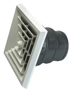 212 MAIN Havaco Quick Connect HT-GRB-S1 White Square Ceiling Diffuser with 8-7-6 in. Reducing Boot, Square Shape, Paintable, Custom Graphics