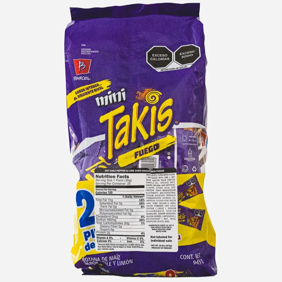 Barcel Mini Takis 25 Count - Chips with Chili Powder Barcel Mini Takis 25 Count - Chips with Chili Powder