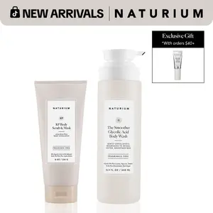 Naturium The Exfoliating Body Bundle, KP Body Scrub & Mask and The Smoother Glycolic Acid Body Wash
