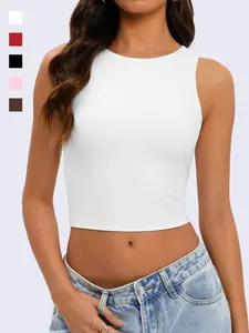 WIETRY Womens High Neck Racerback Tank Top - Seamless Feel Sculpting Crop Versatile Workout & Casual Summer Clothes 2026 /W7