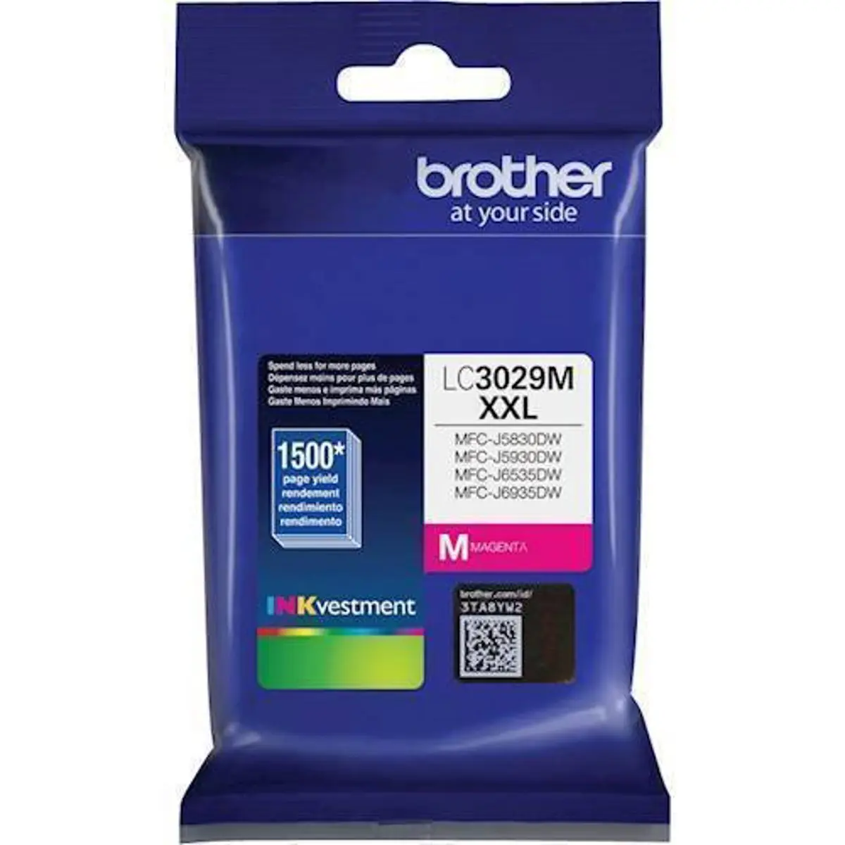 Brother LC3029 XXL INKvestment Genuine Super High-Yield Magenta Ink Cartridge, Multi-Model Compatible, 1500 Pages Yield, for Home/Office Use