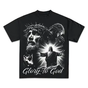 [Sale Up To 40%] Glory to God Jesus T-Shirt, Crewneck Cotton Made In USA