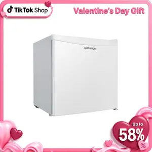 Upstreman mini fridges 1.7 Cu Ft with Freezer FR17 Adjustable Thermostat Energy Saving Low Noise Single Door Compact Refrigerator for Dorm Office Can Bedroom white fridge mini  brands Small pantry drink fridge skincare fridge Portable