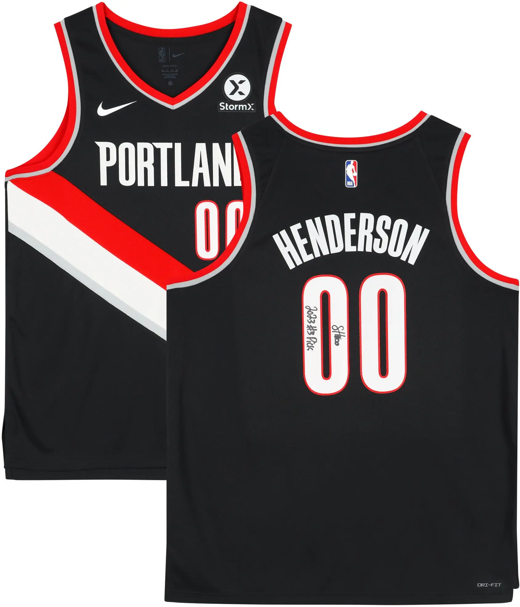 Scoot Henderson Portland Trail Blazers Autographed Black Nike Icon Edition Swingman Jersey with "2023 #1 Pick" Inscription - Fanatics Authentic Certified