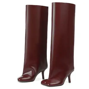 Women's Multi-Color Suede Knit Knee-High Stiletto Boots Women's Fall Winter Trendy High Heel Footwear Slim Fit Chic Shaft Boots Daily Party Street Style Fashion Boots