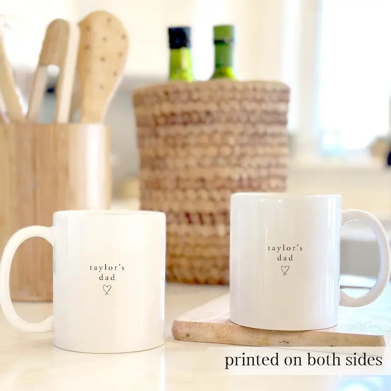 [Sale Up To 50%] New Dad Gift, Personalized Name Mug for First Time Daddy Papa Father's Day, 11oz & 15oz ceramic mug