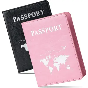 2 Pcs Passport holders,Ultra Slim passport wallet,PU Leather Passport Cover for Women and Men-