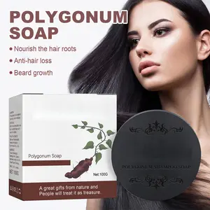 Polygonum multiflorum black hair shampoo soap – Helps Reduce Gray Hair Appearance, Nourishes Scalp & Strengthens Hair Roots