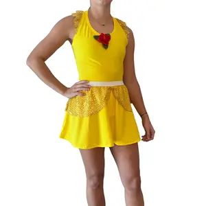 Belle Inspired Running Costume - Princess Skirt and Racerback