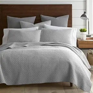 The Industrial Shop Quilt Set Cotton Lightweight X-Stitching, Gray, Queen