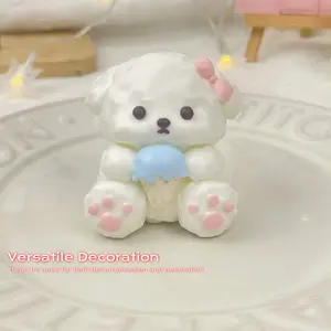 Handmade Taba Dog Toy - Realistic Silicone Fidget Toy, Ultra-Soft Mochi Sensory GIft for Adults & Kids, Kawaii Squishies, Cute Animal Anxiety Companion, (White)