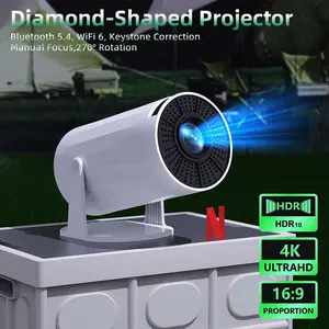 [US Warehouse] HYA300Pro Upgraded Mini Portable Projector, 300 ANSI, Dual Wi-Fi 6 4K Video Sources, Native Bluetooth 5.4 1280*720P, Built-in Speakers and App Store, Includes Allwinner H713, Versatile Home Theater Projector, Outdoor HDMI Projector