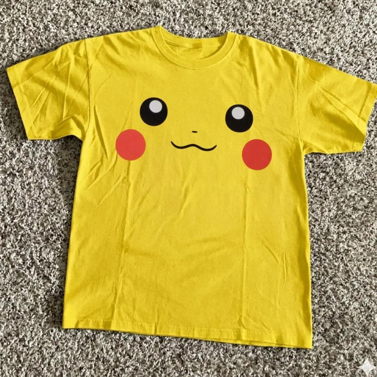 Face T-shirt | Cute Anime Yellow Big Face Graphic Tee, Funny Gaming Anime Party Shirt, Oversized Unisex Top