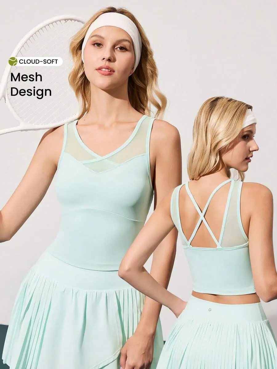 CourtClass CourtClass Solid Color Mesh Patchwork Tennis Sports Vest
