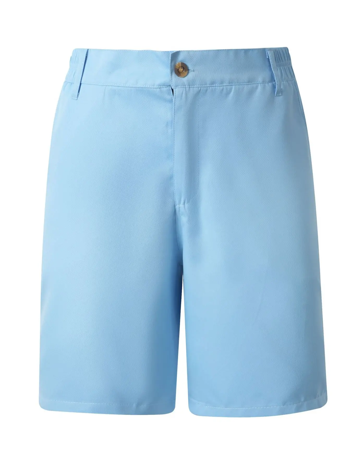 Men's Classic Casual Button Shorts, Elastic Waist Lightweight Diagonal Fabric, Summer Breathable Business Leisure Daily Wear Shorts with Pockets, Casual Bottoms, Casual Loose Short