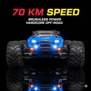 1:16 Scale 4WD RC Off Road Truck with LED Lights 2.4G Remote Control Car High Speed Drift Truck Perfect Gift for Birthday Halloween Christmas