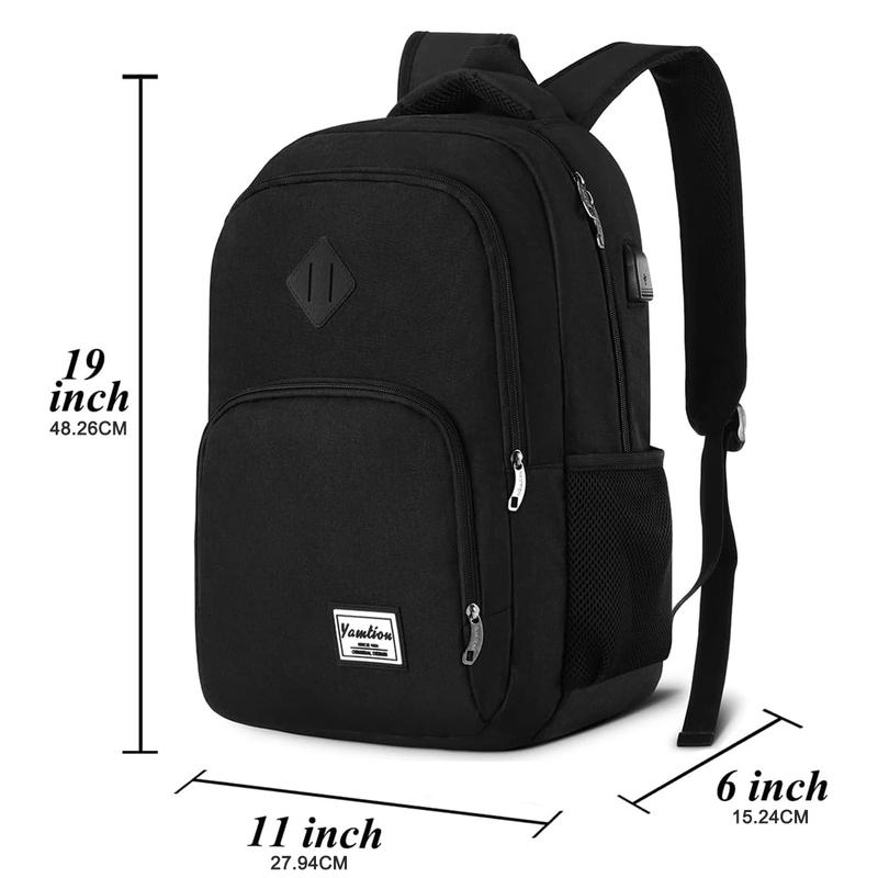 YAMTION Backpack for Men and Women,School Backpack for Teenager,15.6 inch Laptop Bookbag with USB Charging port for Business Work College Travel Trip